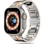 Tech-Protect Řemínek z nerezové oceli pro Apple Watch 4/5/6/7/8/9/SE/Ultra 1/2 42/44/45/49mm titan/oranžový