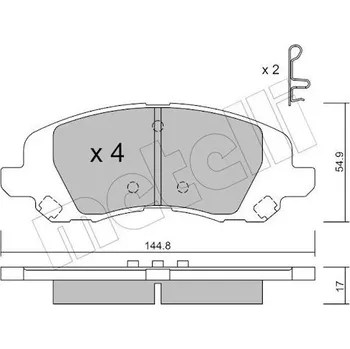 Brzdová destička Sada brzdových destiček, kotoučová brzda METELLI 22-0861-0