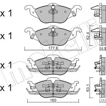 Brzdová destička Sada brzdových destiček, kotoučová brzda METELLI 22-0257-0