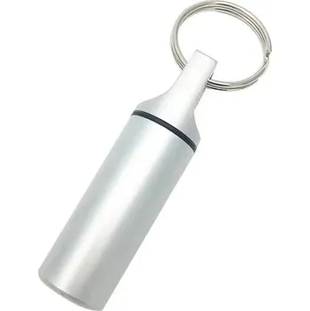 Zdravotnický materiál Vodotěsná hliníková kapsle s klíčenkou na léky a vitamíny | pilulkový box, cestovní dávkovač - Č. 2