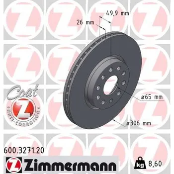 Brzdový kotouč Brzdový kotouč ZIMMERMANN 600.3271.20