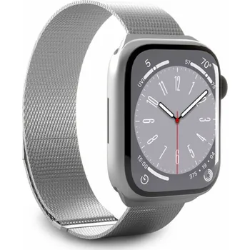 Příslušenství k chytrým hodinkám Magnetický pásek Puro Puro Milanese – řemínek z nerezové oceli pro Apple Watch 42/44/45/49 mm (stříbrný)
