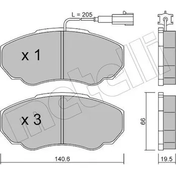 Brzdová destička Sada brzdových destiček, kotoučová brzda METELLI 22-0325-0