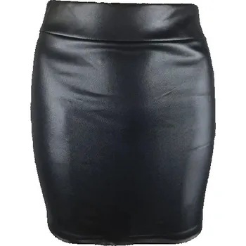 Dámská sukně Dámská mini sukně z lesklé PU kůže Vysoký pas Upnutý střih Sexy vzhled Elegantní večerní outfit Stylová sukně pro party a klub černá 3XL