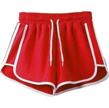 Dámské oblečení Dámské elastické volnočasové kraťasy Rychleschnoucí lehké šortky se stahovací šňůrkou Pohodlný volný střih Letní sportovní kraťasy červená S