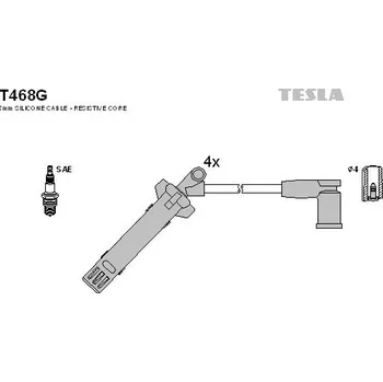 Zapalovací kabel Sada kabelů pro zapalování TESLA T468G