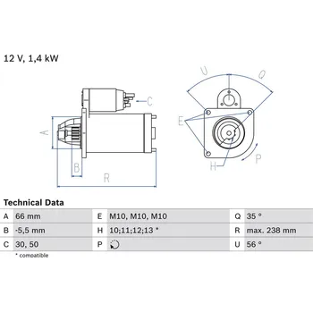 Startér Startér BOSCH 0 986 018 310