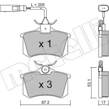 Brzdová destička Sada brzdových destiček, kotoučová brzda METELLI 22-0100-3