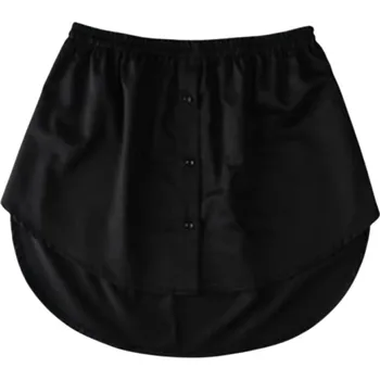 Dámská sukně Falešný lem košile na gumu Spodní část pod svetr Dekorativní doplněk k vrstvení Stylový prodloužený vzhled černá 3XL