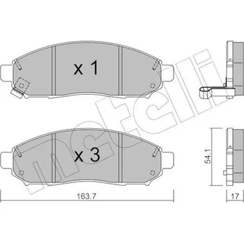 Brzdová destička Sada brzdových destiček, kotoučová brzda METELLI 22-0743-0