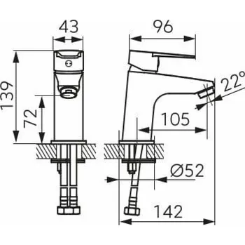 Vodovodní baterie UMYVADLOVÁ BATERIE FERRO RENNTO BNT2 CHR