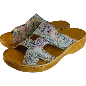 Dámské pantofle 2061 - kožené nazouváky s podporami kleneb nožních na klínku ve více barvách 37