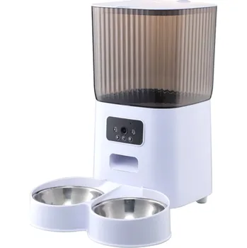 miska pro kočku 5l automatické krmítko pro kočky Chytrý dávkovač krmiva s vestavěnou kamerou Dvě nerezové misky Pro dvě zvířata Monitorování krmení