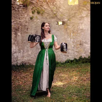 Dámské šaty Tradiční irské keltské šaty – komplet spodničky a svrchních šatů s výšivkou