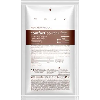 Vyšetřovací rukavice Chirurgické latexové rukavice 7 Mercator Comfort, 50 párů, nepudrované
