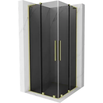 Mexen Velar L Duo sprchový kout posuvný 80 x 80 cm, grafit, zlatý kartáčovaný - 871-080-080-02-43-55 Sprchové kouty