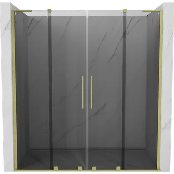 Mexen Velar L Duo posuvné sprchové dveře 170 cm, grafit, kartáčované zlato - 871-170-003-42-55 Sprchové dveře