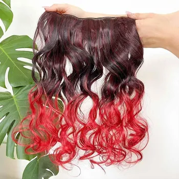 Příčesek Ombré příčesek s klipy - hnědo-červený