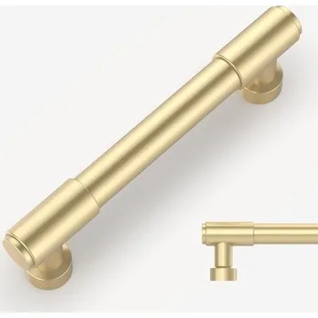 Systém vstřikování Amerdeco 10 kusů nábytkových úchytek, kartáčované mosazné úchytky do skříněk, kuchyňské úchytky,