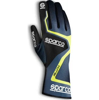 Rukavice Kartingové rukavice Sparco Rush, barva: šedo-žlutá, velikost: 6
