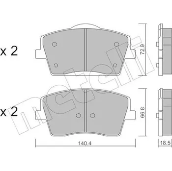 Brzdová destička Sada brzdových destiček, kotoučová brzda METELLI 22-1186-0