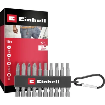 Dílna Einhell Karabiner Bit Set 10tlg 118623 sada bitů, 1/4 (6,3 mm), PH, PZ, TORX, šestiúhelník, 1/4 (6,3 mm)