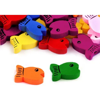 Korálek Dřevěné korálky ryba Varianta: (12x19 mm) mix č. 2, Balení: 20 ks