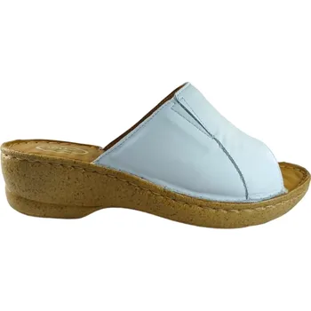 Dámské pantofle S 1441 - 007 zdravotní lehké kožené nazouváky s podporami kleneb nožních; barva bílá 37