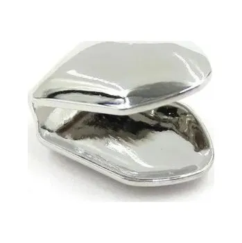 Zubní nit Hiphopová zubní čepice na jeden zub Mřížka horní a spodní Módní tělový šperk z kovu a mědi Stylový doplněk na party a focení stříbrná