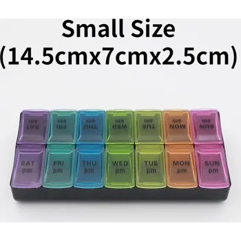 Dávkovač léků Týdenní cestovní dávkovač léků s víkem | dávkovač léků, cestovní organizér - Č. 3