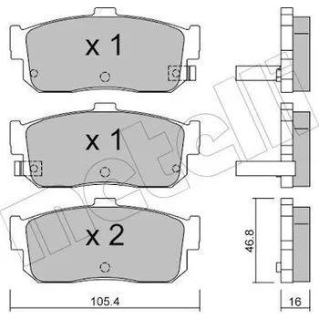 Brzdová destička Sada brzdových destiček, kotoučová brzda METELLI 22-0193-1