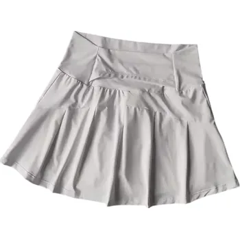 Dámská sukně Letní sportovní skládané kraťasy sukně s vysokým pasem Rychleschnoucí tenká sukně se zadní kapsou na běh cvičení tenis fitness bílá L