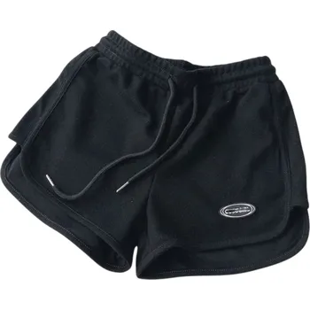 Dámské kraťasy Dámské sportovní kraťasy s vysokým pasem Ležérní tenké šortky na stahování do pasu Pohodlné kraťasy na léto pro sport a volný čas černá M