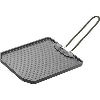 Kempingové nádobí Kempingová pánvička 22,6 x 19,6 cm Nepřilnavá litá hliníková pánev Skládací nerezová rukojeť Outdoor vaření Turistika Piknik