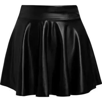 Dámská sukně Dámská elastická mini sukně z umělé kůže Vysoký pas Střih do A Elegantní černá sukně Sexy outfit na párty Stylová móda podzim zima černá L