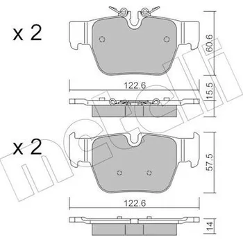 Brzdová destička Sada brzdových destiček, kotoučová brzda METELLI 22-1267-0