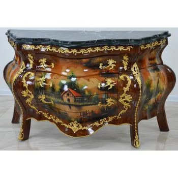 Komoda Zámecká malovaná komoda s mramorovou deskou