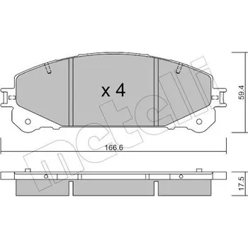 Brzdová destička Sada brzdových destiček, kotoučová brzda METELLI 22-0938-0