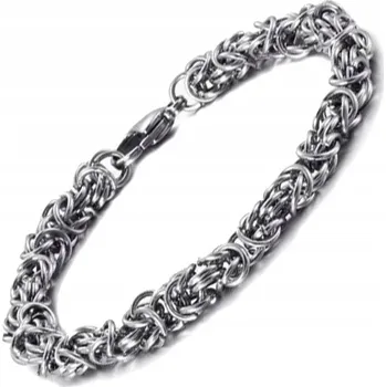 Náramek Náramek stříbrný pánský Královský vzor 21 cm OCEL