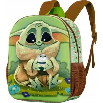 Batoh předškolní batoh Baby Yoda Karactermania pro chlapce a dívky, zelený
