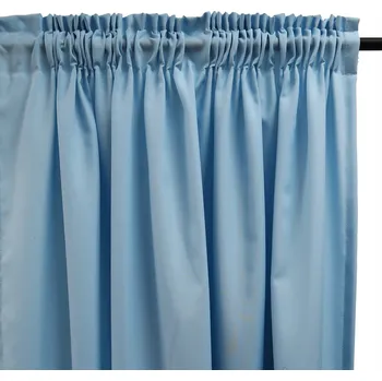 Obraz Závěsy do obýváku NA PÁSCE 140x450 SVĚTLE SVĚTLE MODRÁ PANAMA NA MÍRU