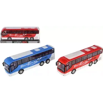autíčko Teddies Autobus dálkový plast 31cm na setrvačník 2 barvy v blistru