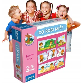 Desková hra Stolní hra CO ROBÍ MEDVÍDEK? Hádanky, hry, vzdělávací hračky pro děti, vzdělávací hra, hry pro logické myšlení, rozvojová HRAČKA, vzdělávací sada, hra pro děti Granna