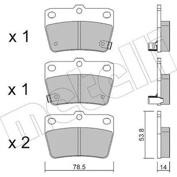 Brzdová destička Sada brzdových destiček, kotoučová brzda METELLI 22-0431-0