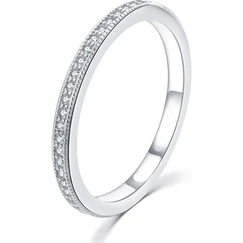 Prsten MOISS Minimalistický stříbrný prsten se zirkony R00020 50 mm + 2 měsíce na vrácení zboží