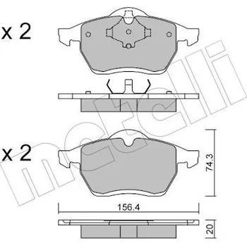Brzdová destička Sada brzdových destiček, kotoučová brzda METELLI 22-0279-0