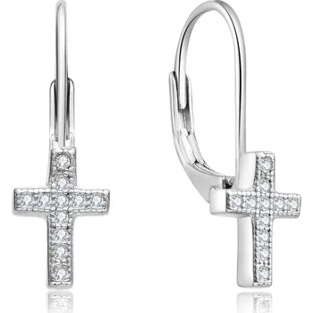 Náušnice NUBIS® Stříbrné náušnice křížky - NB-3091