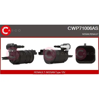 Autosklo Vodní čerpadlo ostřikovače, čistění skel CASCO CWP71006AS