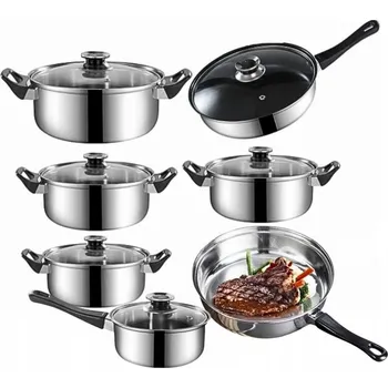 Hrnec Sada hrnců 12dílná nerezová ocel s poklicemi