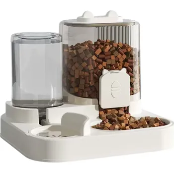 miska pro kočku Automatické krmítko pro kočky s dávkovačem vody Dva samostatné zásobníky Velkokapacitní miska na krmivo a vodu Snadná údržba